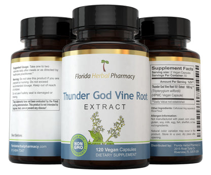 Florida Herbal Pharmacy Thunder God Vine Root Extract Capsules - 500 mg 10:1 Concentration