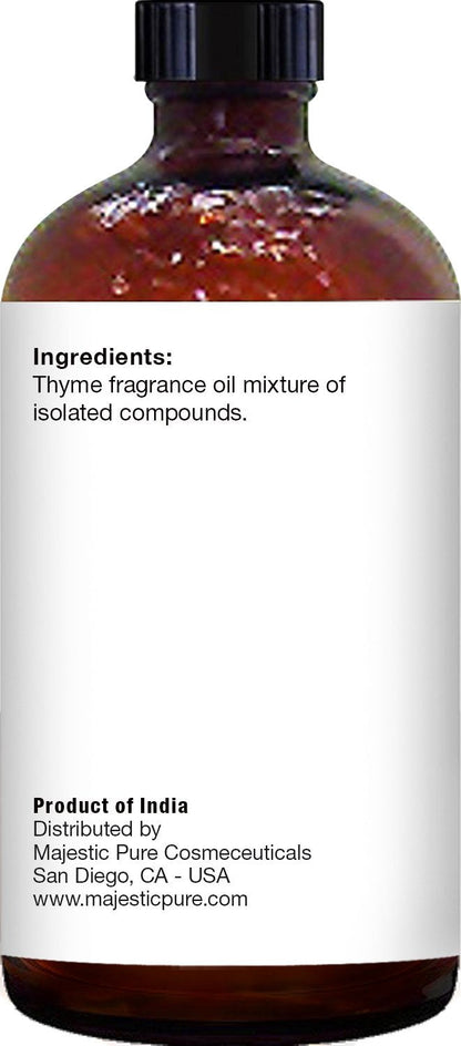 Majestic Pure Thyme Essential Oil – 4 Fl Oz, 100% Pure & Natural, Glass Dropper