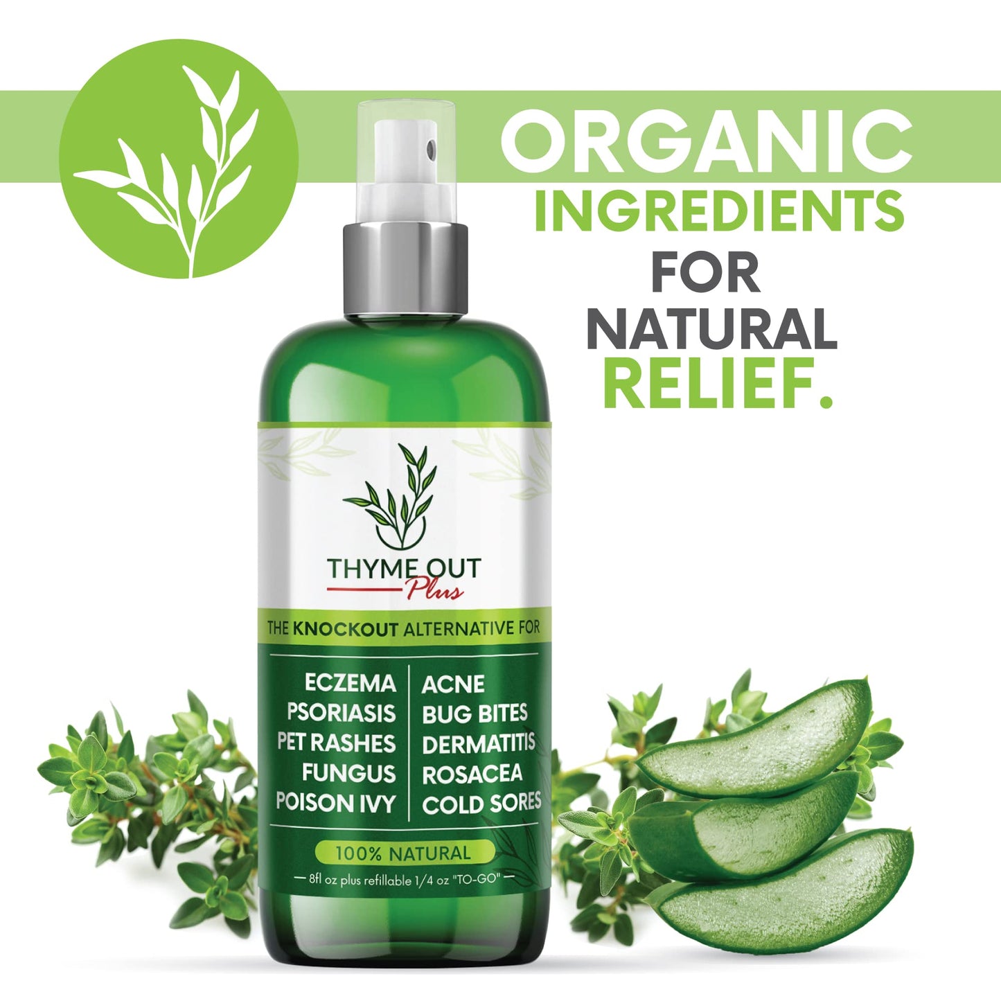 Thyme Out Plus All-Natural Skin Soothing Spray — Eczema, Rosacea, Psoriasis & More | Thyme Out