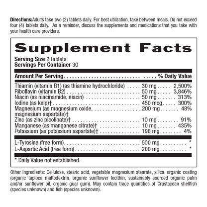 Country Life Thyro-Max Support – Kelp-Derived Iodine & L-Tyrosine