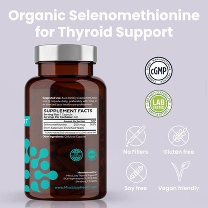 Miss Lizzy ThyroConvert – Organic Selenomethionine for Thyroid & Liver Support (60 Capsules)