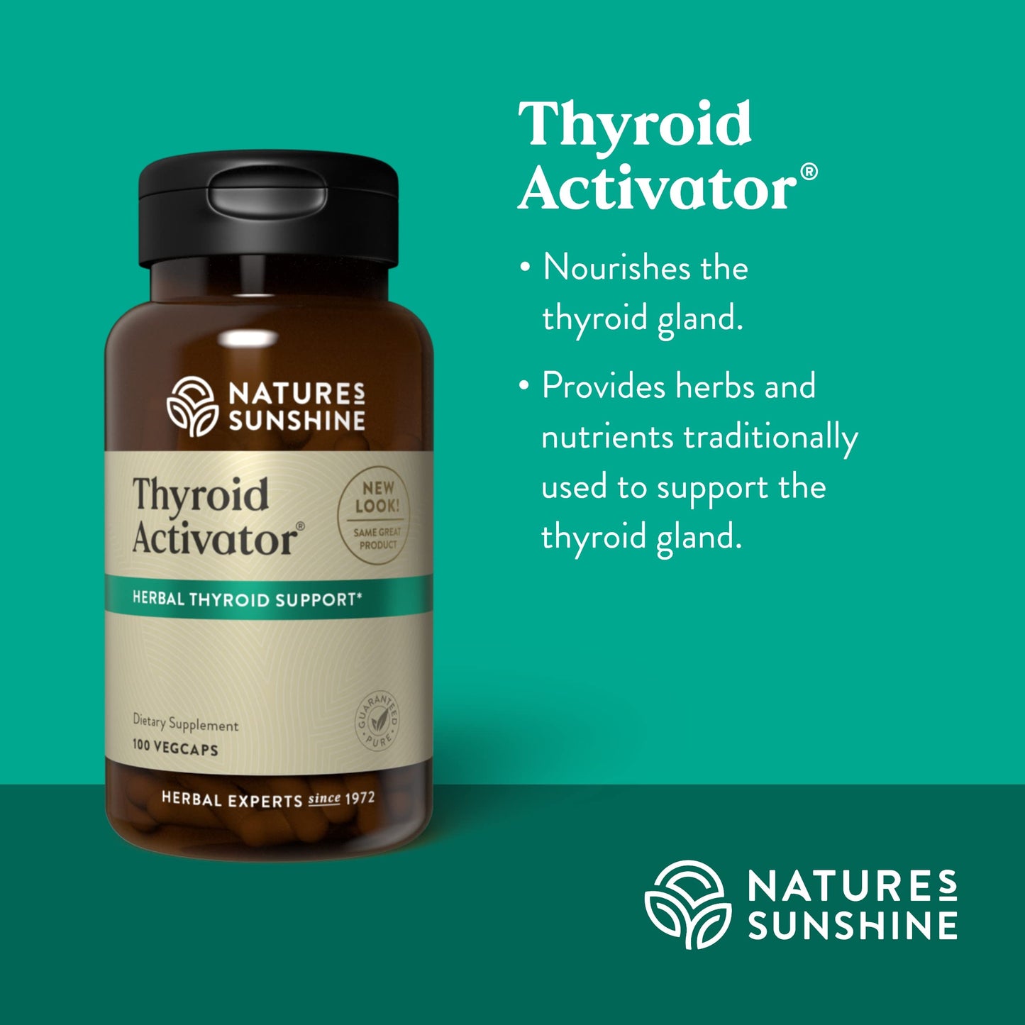 Nature's Sunshine Thyroid Activator 100 Capsules | Herbal Thyroid Support