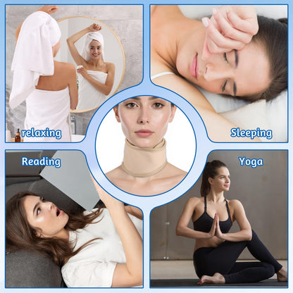2 Pack Thyroid Castor Oil Neck Wrap – White & Khaki (Reusable)