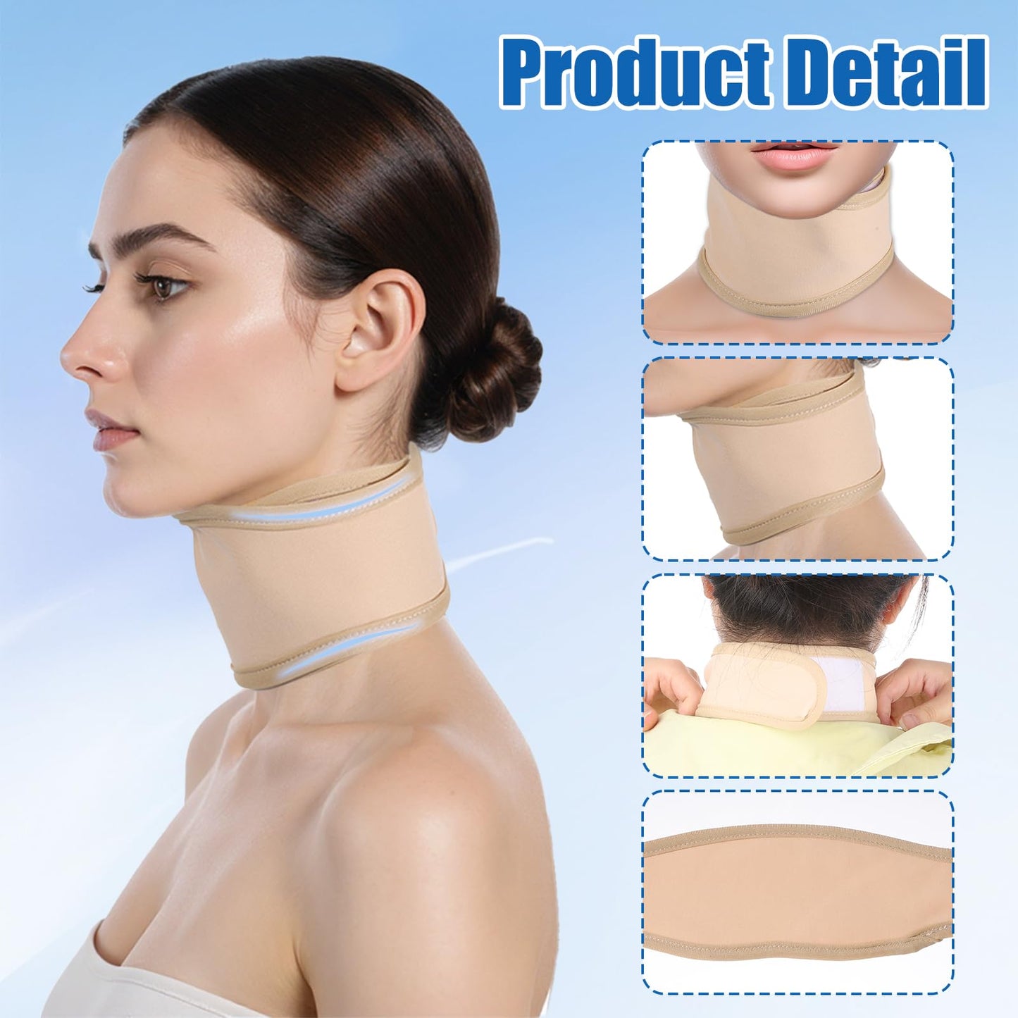 2 Pack Thyroid Castor Oil Neck Wrap – White & Khaki (Reusable)