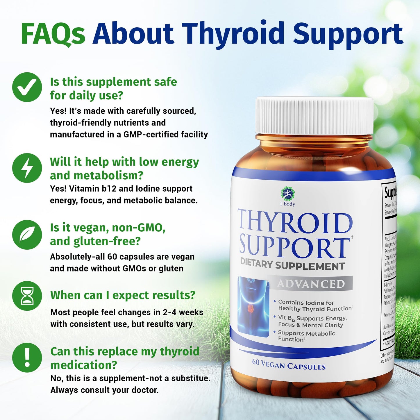 Thyroid Support Supplement - 30 Day Supply | Energy, Focus & Clarity