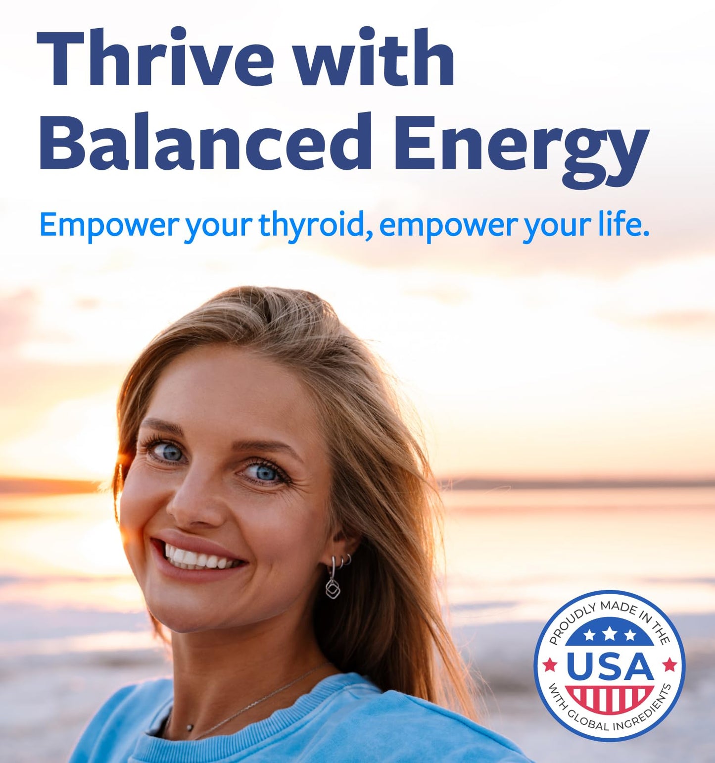 Thyroid Support with Iodine - 120 Capsules (Non-GMO) | 60 Day Supply