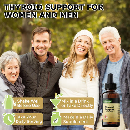 Thyroid Support Liquid Drops for Women | Iodine, Selenium, Zinc, L-Tyrosine & Ashwagandha | Metabolism, Hormone Balance & Immune Support | 60ml