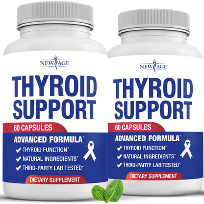 Thyroid Support Supplement for Women & Men - Iodine, Zinc, Selenium | Non-GMO, Vegetarian - 120 Count