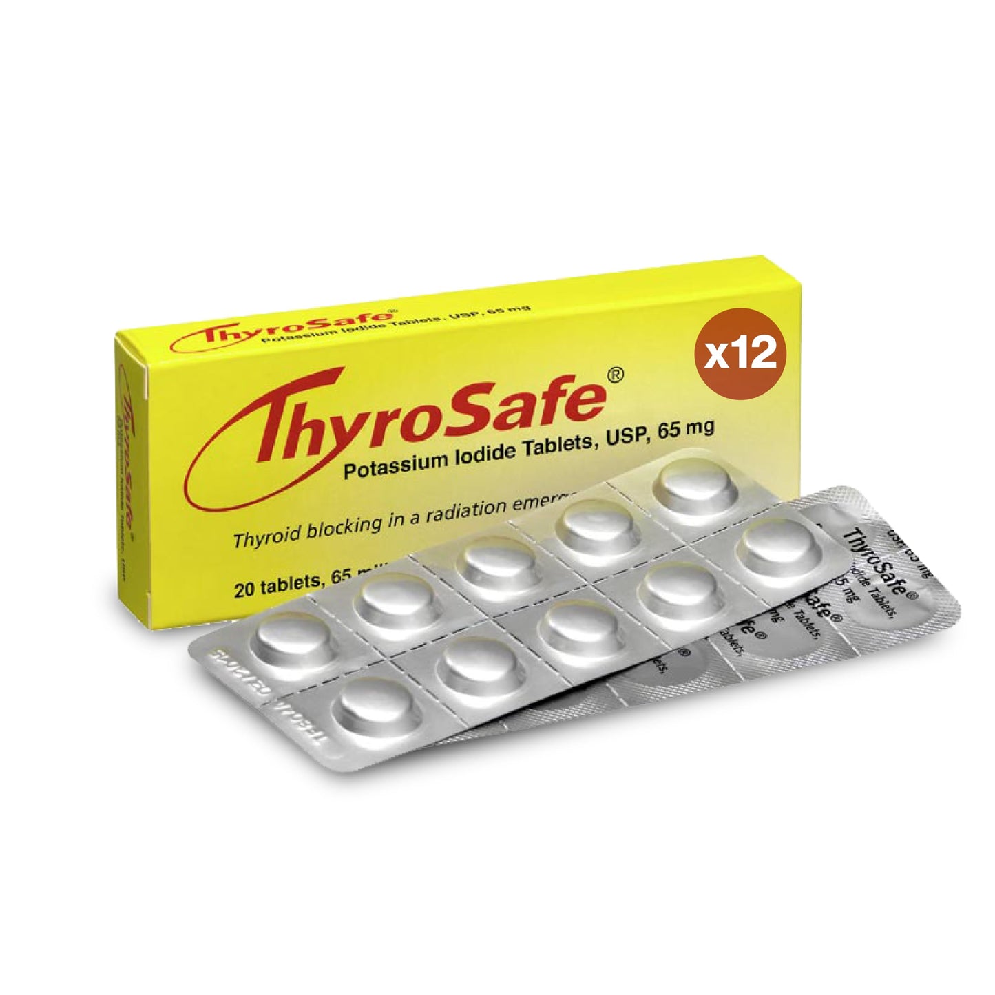 THYROSAFE 65mg Potassium Iodide Tablets (240 Pack) – Supports Thyroid Readiness During Radiation Incidents