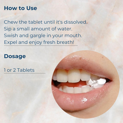 Tidalove Mouthwash Tablets - Alcohol-Free, Eco-Friendly, Travel-Friendly with Nano-HA & Green Tea - 124 Tablets (Tin)