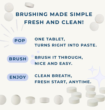 Tidalove Smile More Toothpaste Tablets with Fluoride & Hydroxyapatite (nHAp) – Vegan, Plastic-Free Tin