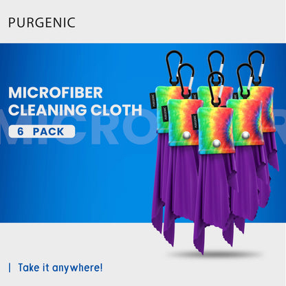Microfiber Cloths & Glasses Wipes (6 Pack) – Eyeglasses, Lenses & Delicate Screens – Tie-Dye