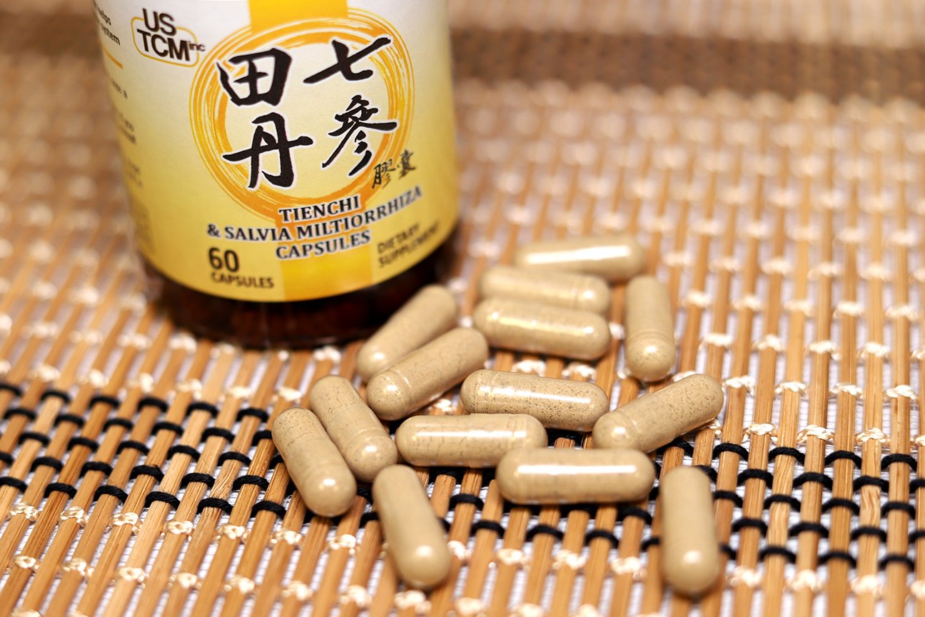Tienchi Danshen Capsules – Pseudoginseng, Notoginseng, Sanqi, Red Sage 500mg, 60 Veg Capsules, Made in USA