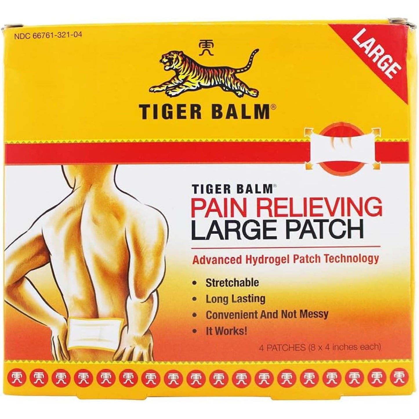 Tiger Balm Pain Relieving Patch Large — 4 Count (Pack of 6)