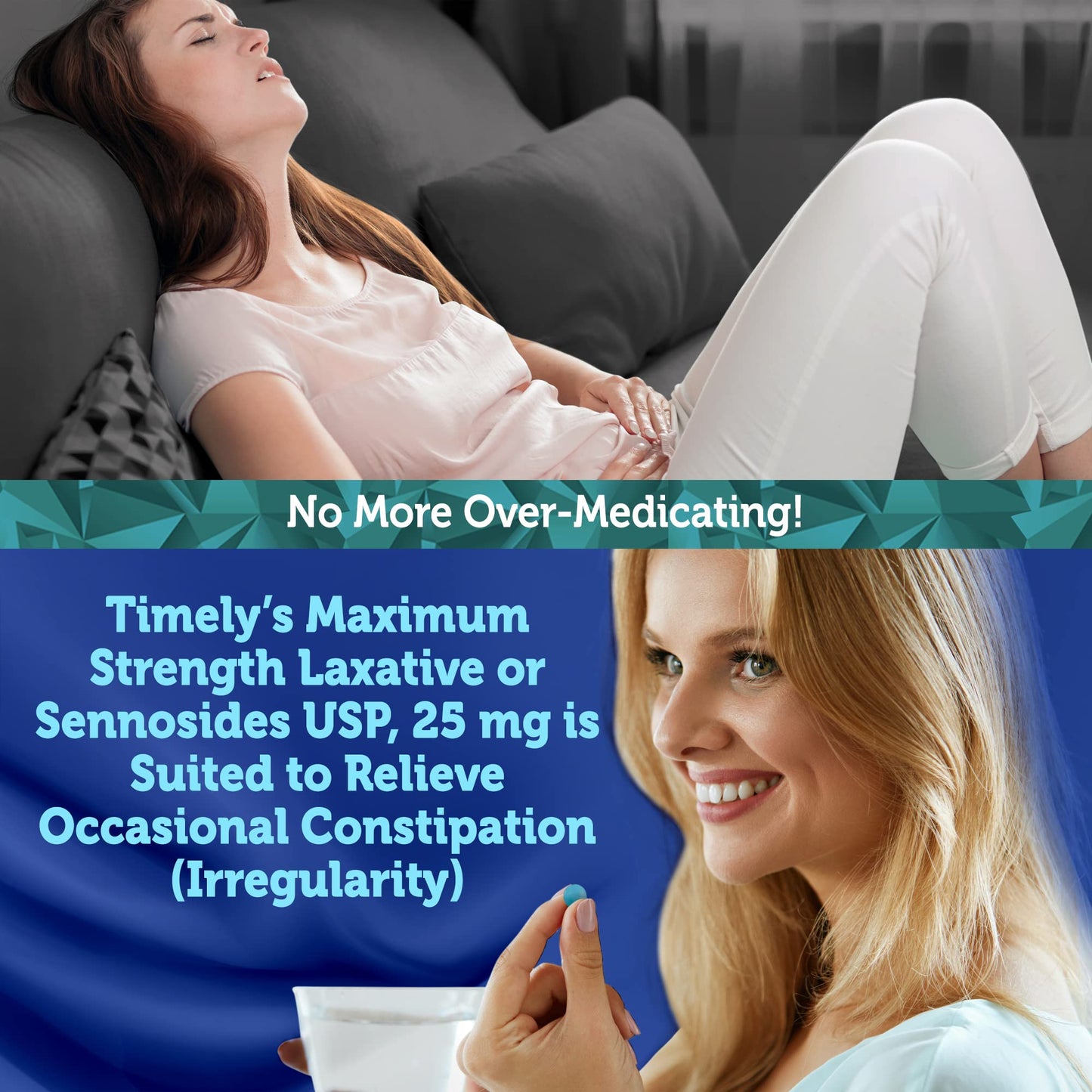 TIME-CAP LABS Timely Max Laxatives - 90 Maximum Strength Tablets, 25mg Sennosides, Occasional Constipation Relief