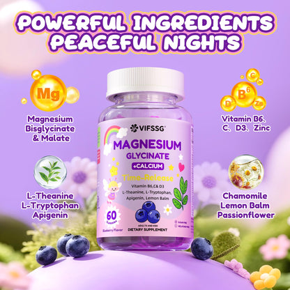 Magnesium Glycinate Gummies for Adults & Kids 4+ | Sugar Free 400/200mg Sleep Support