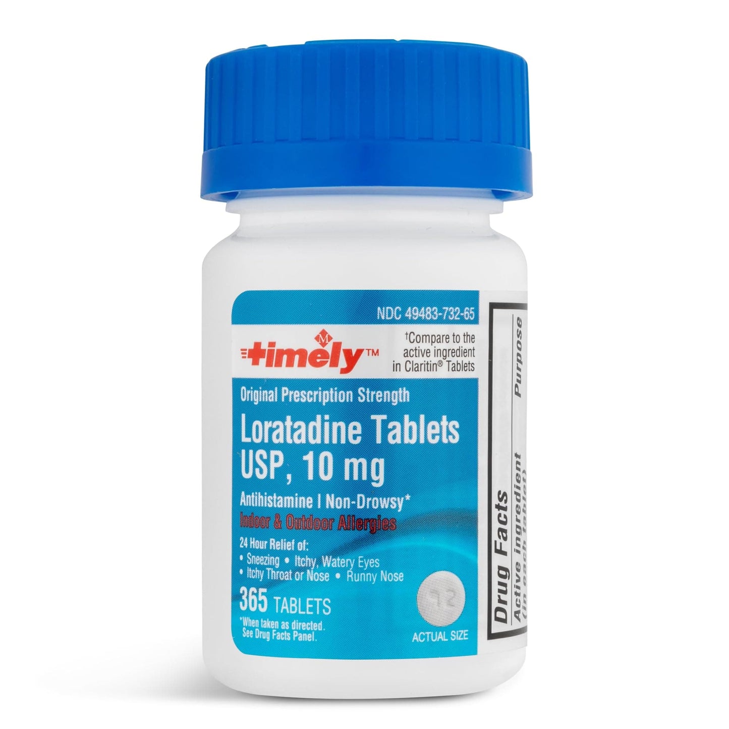 Timely Allergy Medicine Loratadine 10mg 365 Count | Non-Drowsy 24-Hour Allergy Relief | TIME-CAP LABS