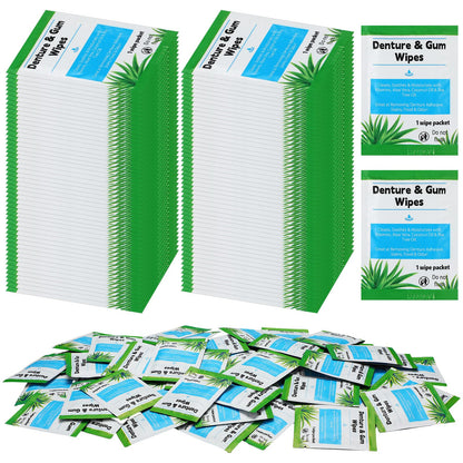 Timgle 100 Pcs Denture Cleaning Wipes - Deep Cleaning for Dentures, Aligners & Mouthguards