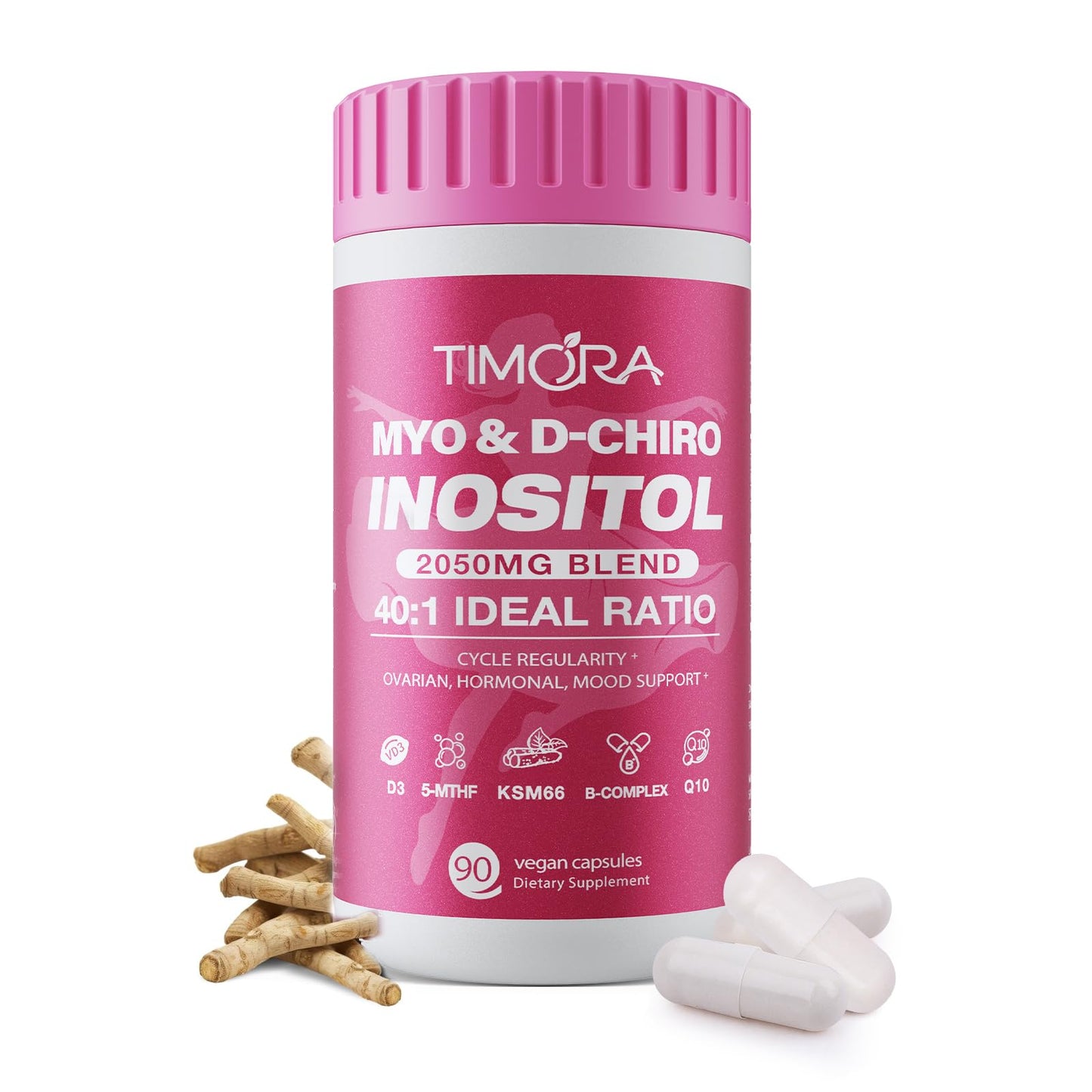TIMORA Premium 10-in-1 Myo & D-Chiro Inositol Supplement for Women – Fertility, Hormonal Balance, Ovarian Health, Folate & Vitamin D | 40:1 Ratio