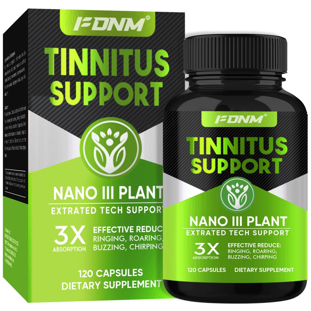 Tinnitus Relief for Ringing Ears — 120 Capsules (60-Day Supply) | Non-GMO, Gluten-Free