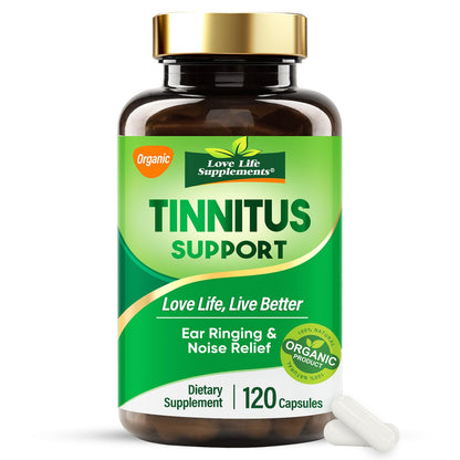 Tinnitus Relief 1200mg Supplement with Vitamin C & B Complex | Ear Ringing Support (60-Day Supply)