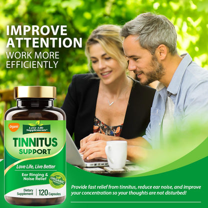 Tinnitus Relief 1200mg Supplement with Vitamin C & B Complex | Ear Ringing Support (60-Day Supply)