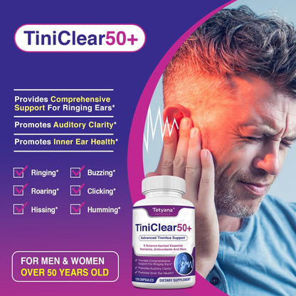 Tinnitus Relief for Ringing Ears – Natural Hearing Health Formula (120 Capsules) – Made in USA