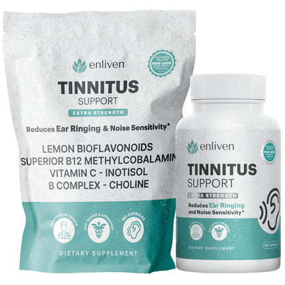Tinnitus Relief Pills – Extra Strength with Flavonoids, B12 & Inositol | 60 Caplets