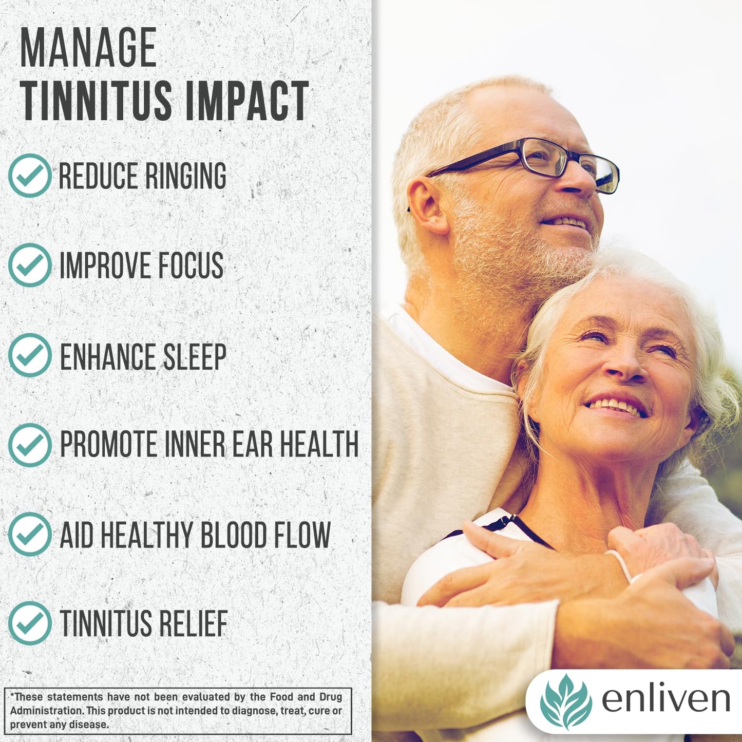 Tinnitus Relief Pills – Extra Strength with Flavonoids, B12 & Inositol | 60 Caplets