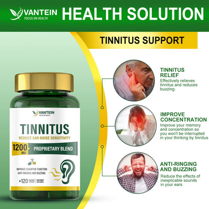 Tinnitus Relief Ringing Ears Supplement - 120 Capsules | Supports Ear Health & Hearing Comfort