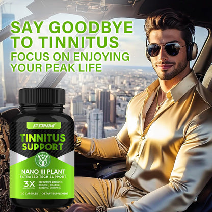 Tinnitus Relief for Ringing Ears — 120 Capsules (60-Day Supply) | Non-GMO, Gluten-Free