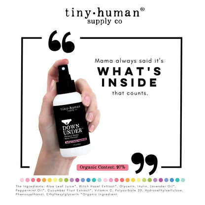 Tiny Human Supply Co Down Under Herbal Perineal Spray 4oz — 97% Organic Postpartum Relief