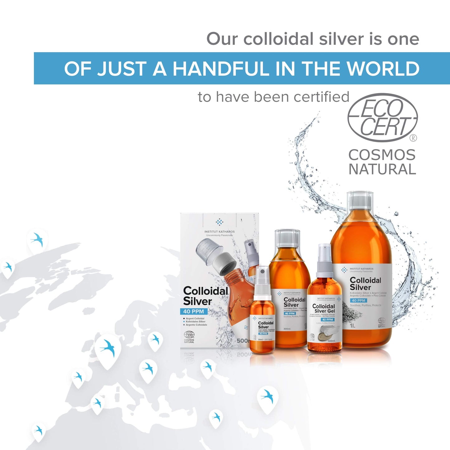 Premium Colloidal Silver Spray 40 PPM - 1 oz | 100% Natural | Includes Free E-book | Lab Certified