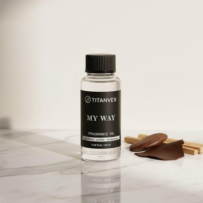 TitanVex Luxury Waterless Diffuser Oil – Sandalwood, Virginia Cedar & Iris | Hotel Collection Inspired | 4.06 Fl Oz