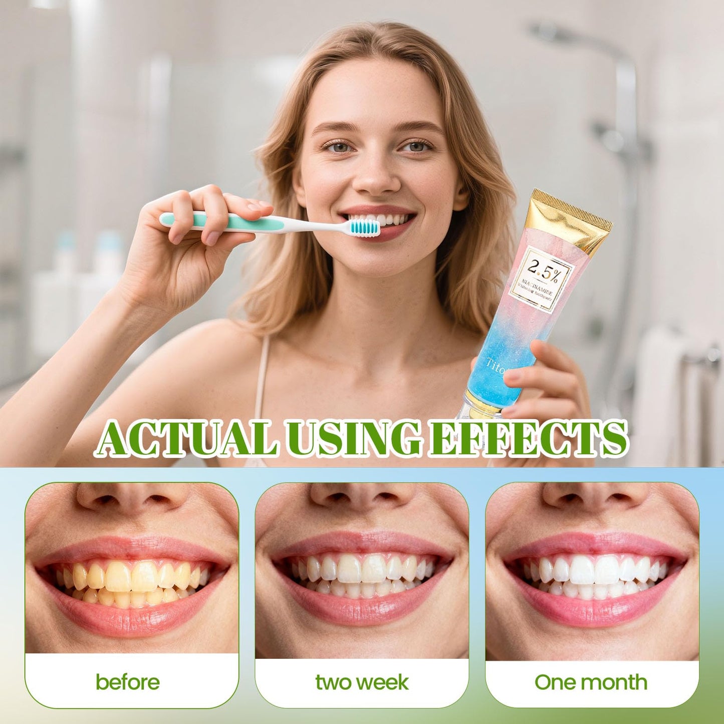 Titoty 2pcs Niacinamide Whitening Toothpaste – 2.5% Niacinamide