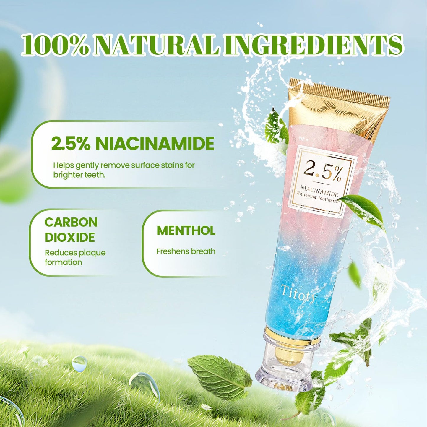 Titoty 2pcs Niacinamide Whitening Toothpaste – 2.5% Niacinamide