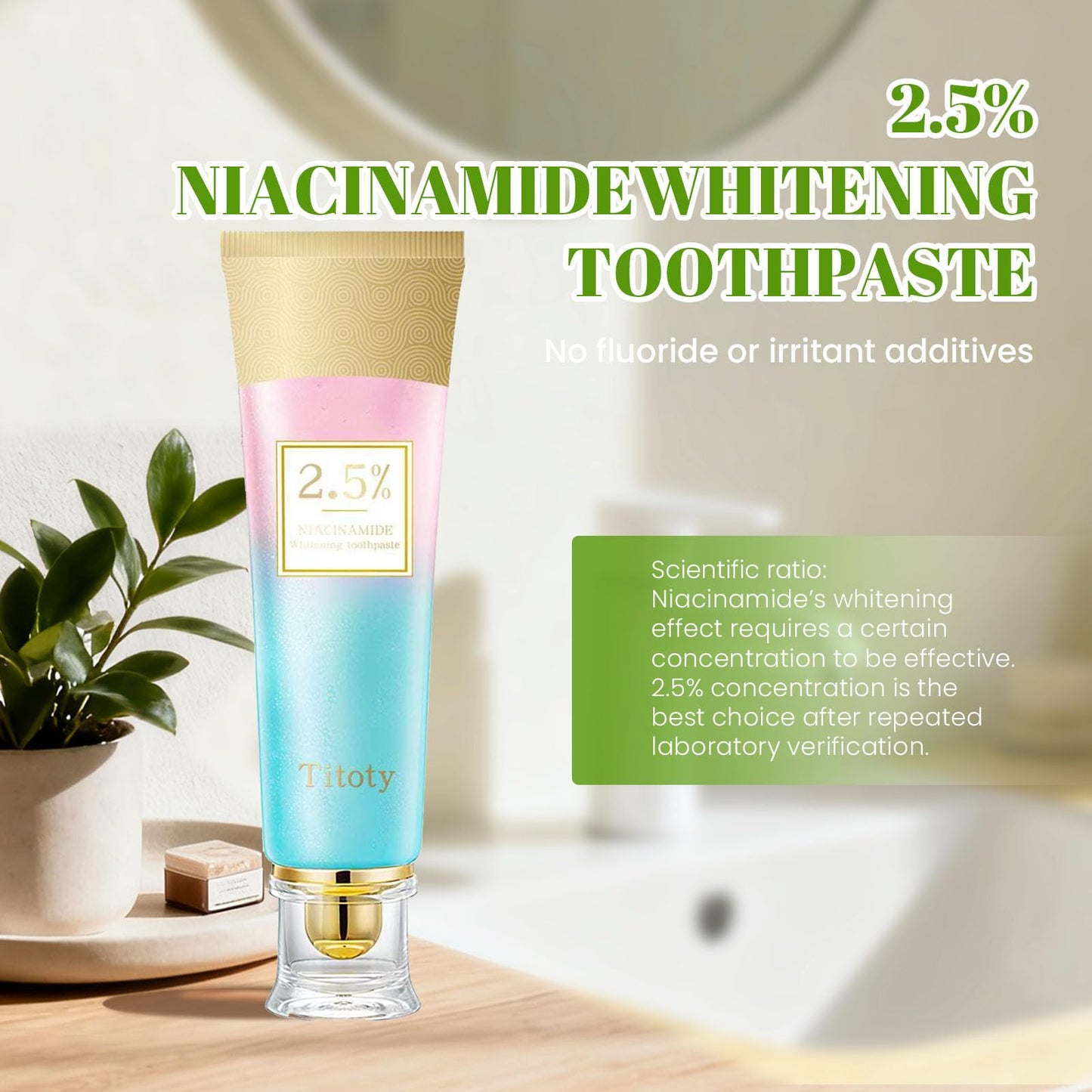 Titoty 2pcs Niacinamide Whitening Toothpaste – 2.5% Niacinamide