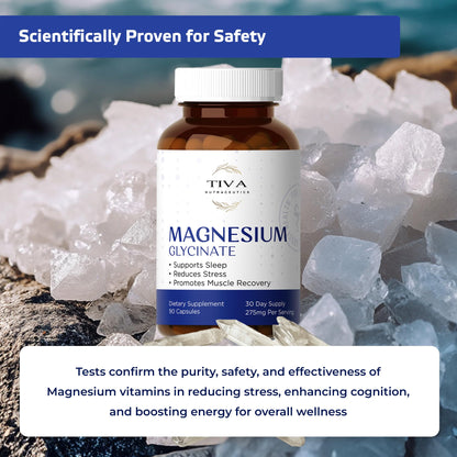 TIVA Nutraceutics Magnesium Glycinate – Gentle, High-Absorption for Sleep & Heart Health | 90 Capsules