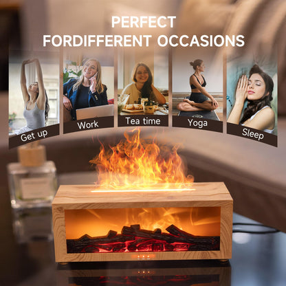 TMEHM Fireplace Flame Diffuser – 7-Color Ultrasonic with Timer