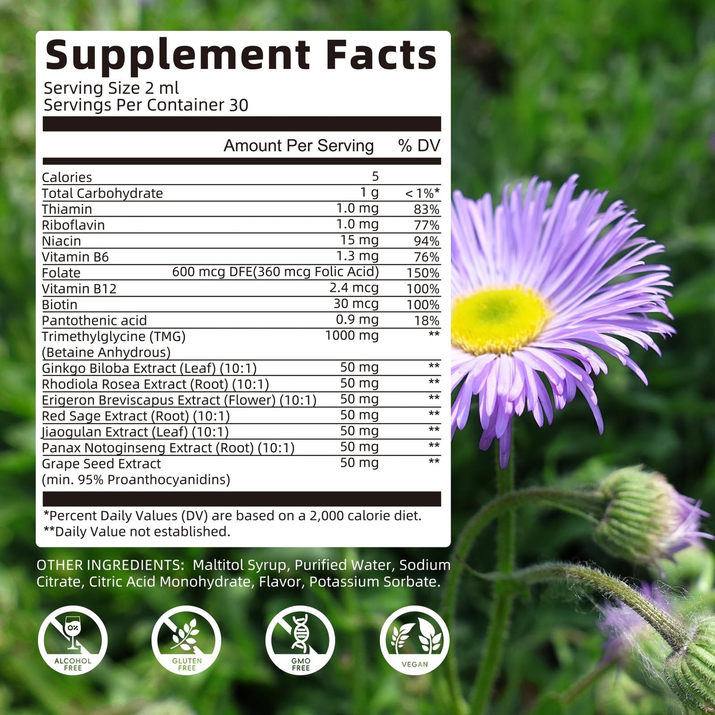 TMG Supplements 1000MG Liquid Drops – Trimethylglycine (Betaine) for Methylation, Liver & Cognitive Support | Non-GMO, Vegan, Blood Orange Flavor, 2 Fl Oz