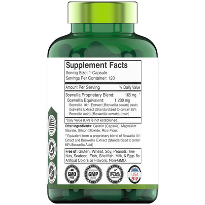 Boswellia Serrata 1200 MG Capsules | Joint Support | Frankincense (Pack of 2)