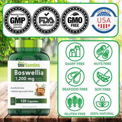 Boswellia Serrata 1200 MG Capsules | Joint Support | Frankincense (Pack of 2)