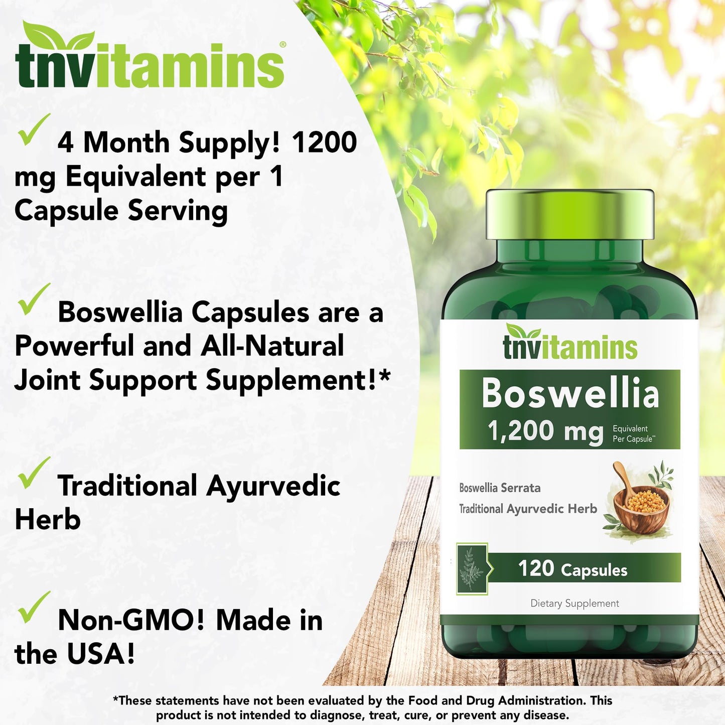 Boswellia Serrata Capsules 1200 MG – Joint Support | 120 Capsules