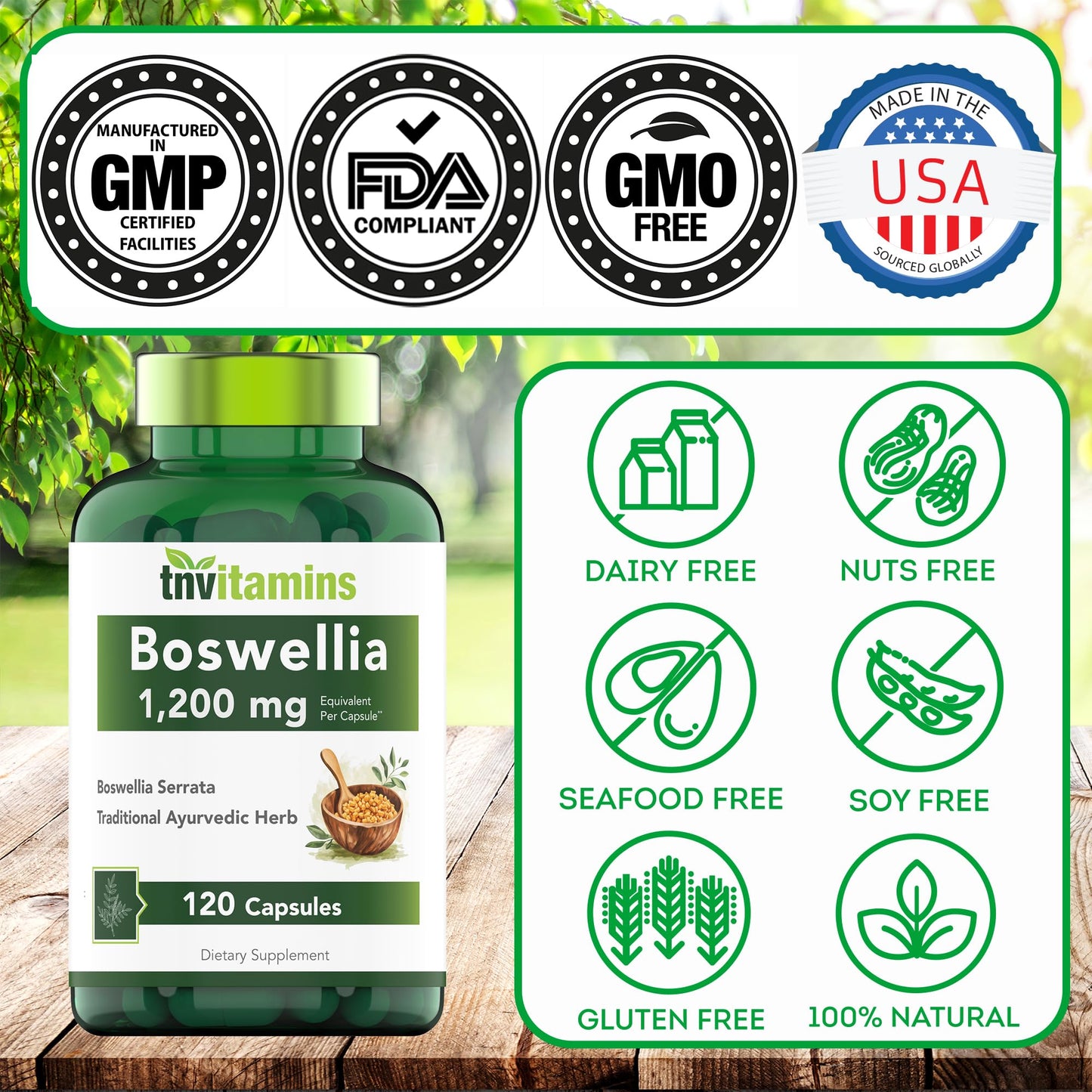 Boswellia Serrata Capsules 1200 MG – Joint Support | 120 Capsules