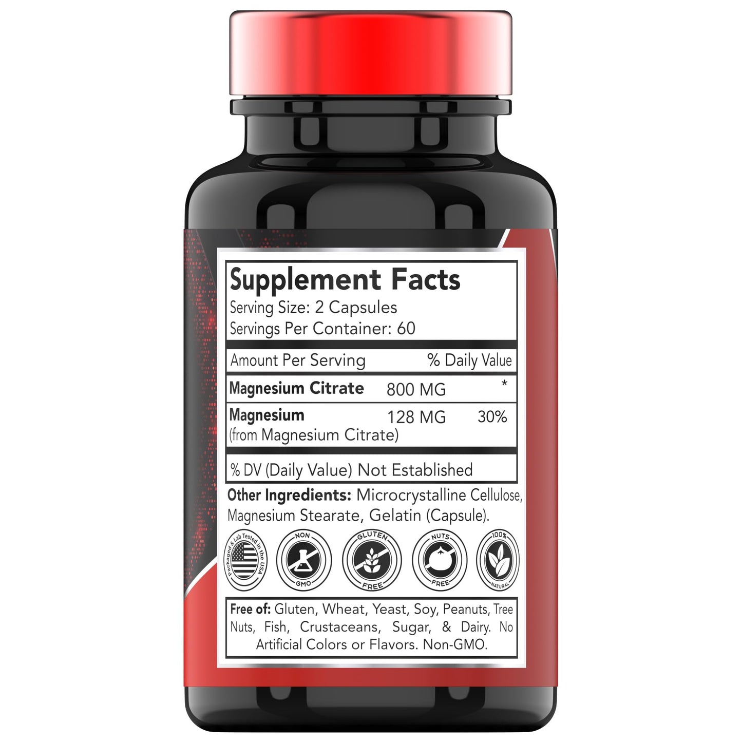 TNVitamins Magnesium Citrate 800mg - 240 Capsules (Pack of 2) | 2-Month Supply | Made in USA