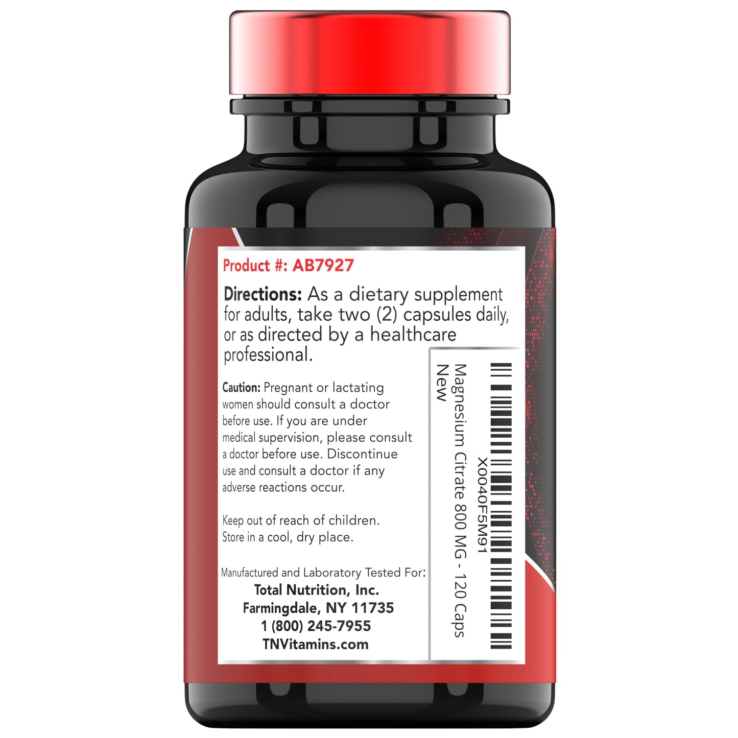 TNVitamins Magnesium Citrate 800mg - 240 Capsules (Pack of 2) | 2-Month Supply | Made in USA
