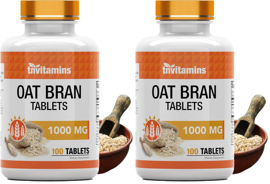 tnvitamins Oat Bran Tablets – 100 Tablets x 1,000 mg | Oat Fiber Supplement for Digestive Health | High Potency Formula (Pack of 2) BritishVita | Premium UK Vitamins & Wellness Supplements