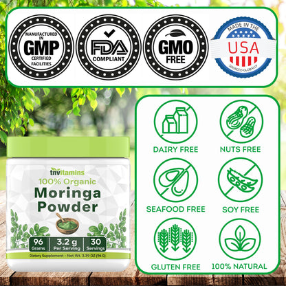 tnvitamins Organic Moringa Powder | Pure Moringa Leaf Superfood
