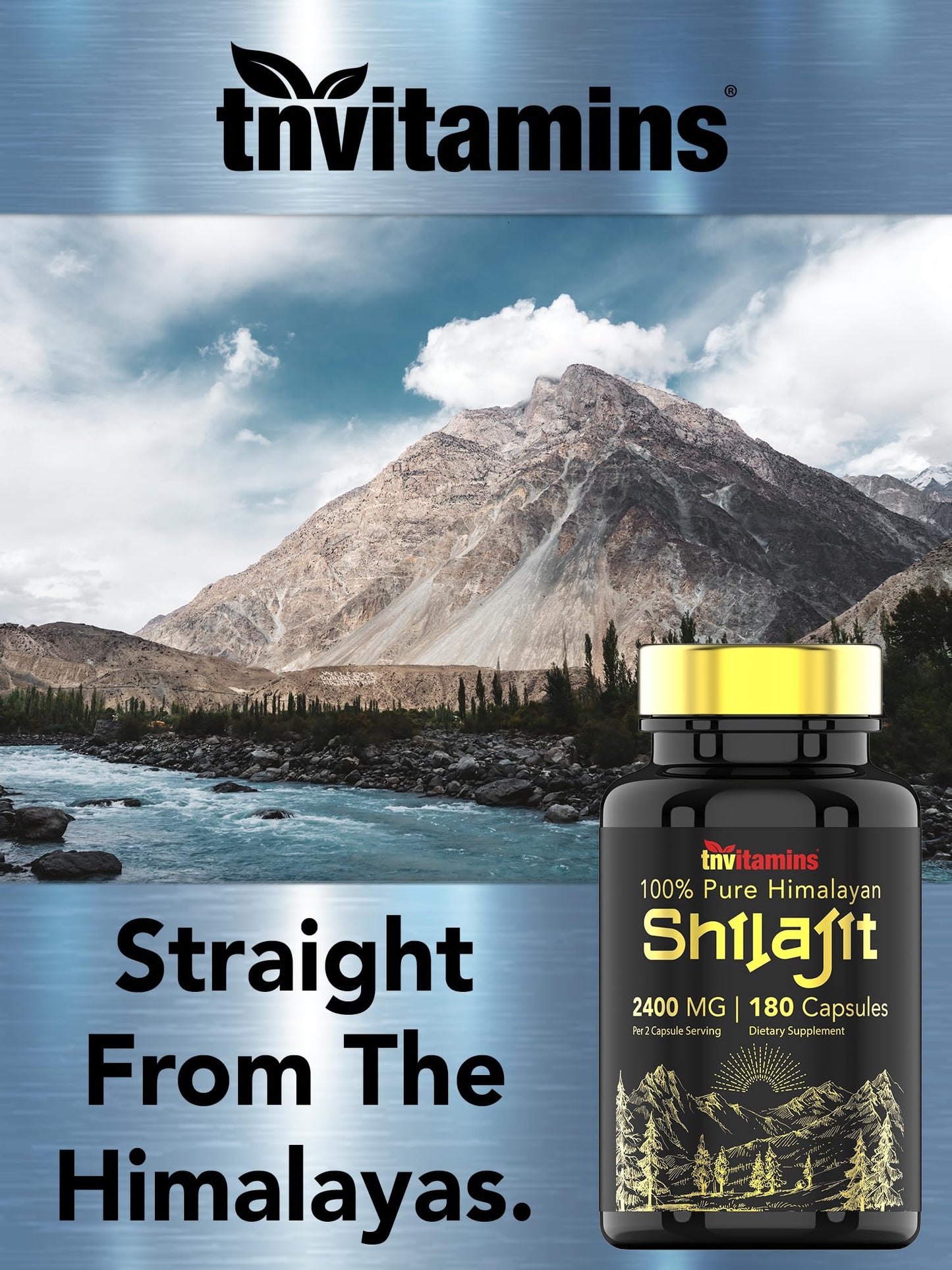 tnvitamins Shilajit Capsules 2400 MG – 180 Caps | Pure Himalayan Shilajit Resin | Non-GMO