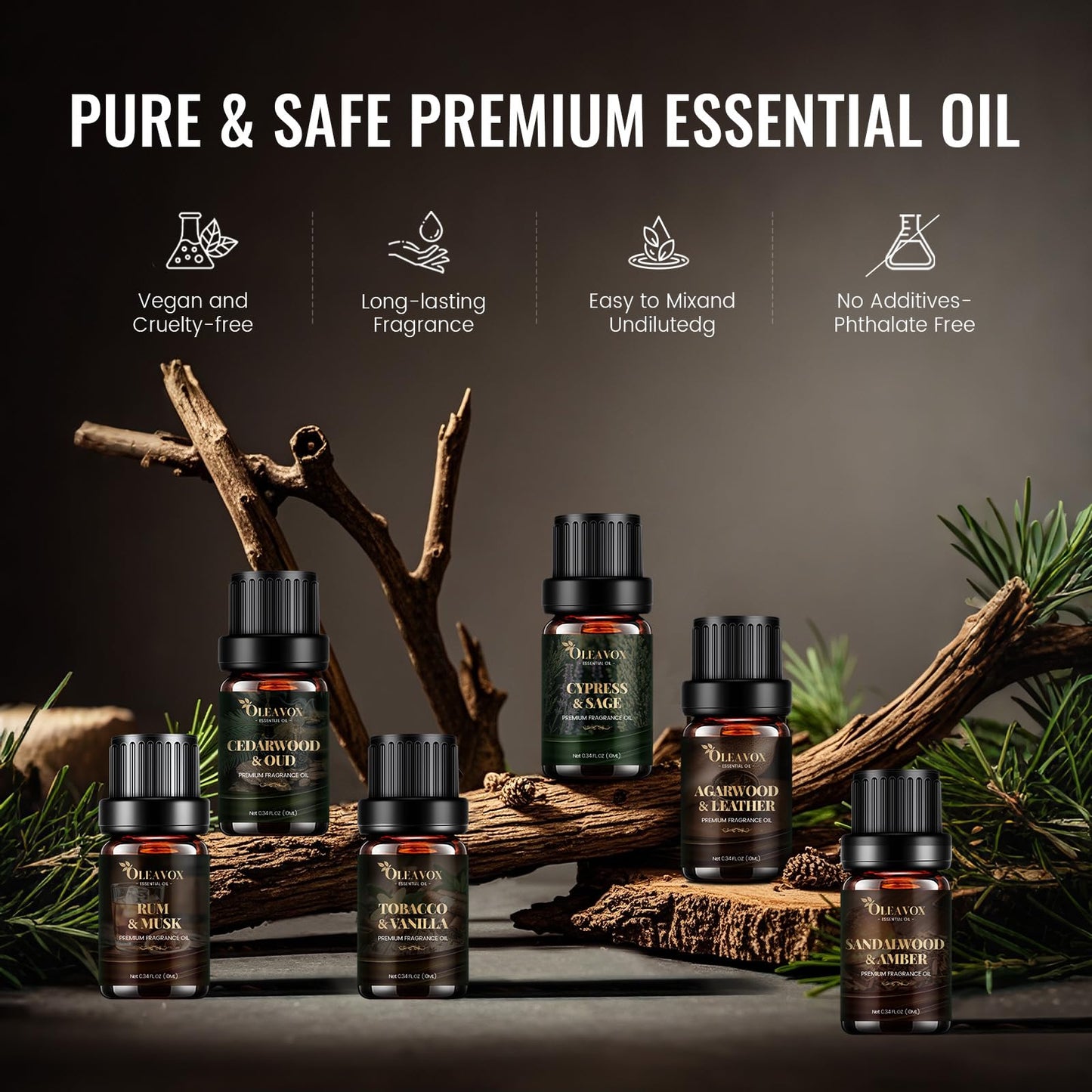 Men Essential Oils Gift Set | Premium Fragrance Oils for Diffusers